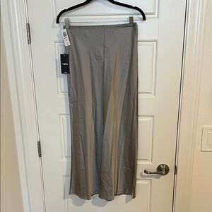 Aritzia Silver Slip Satin Maxi Skirt